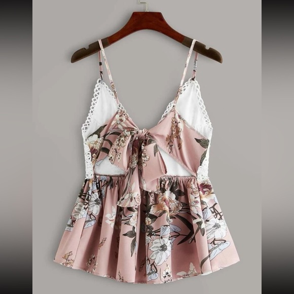 Lace Tie/Open-Back Cami - Picture 2 of 4